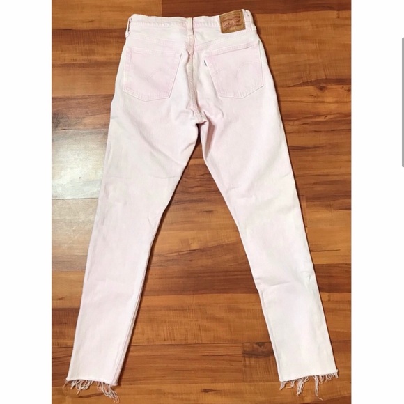 pink acid wash levis 501 skinny stretch W27 L30 - Picture 4 of 7